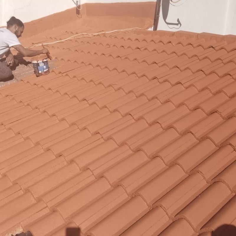 Impermeabilización de tejado en Horche con aplicación de pintura protectora